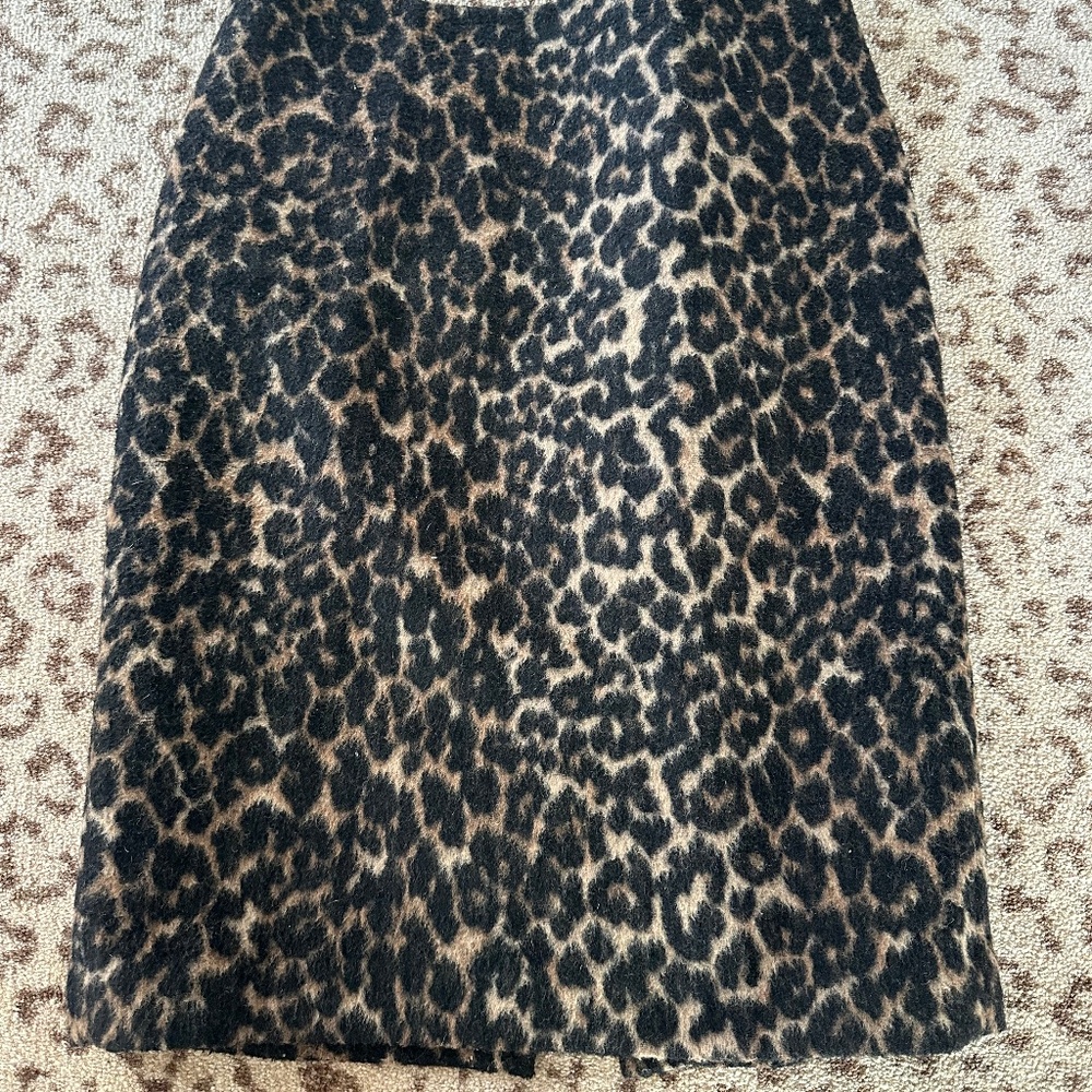 Leopard Midi Skirt fur effect